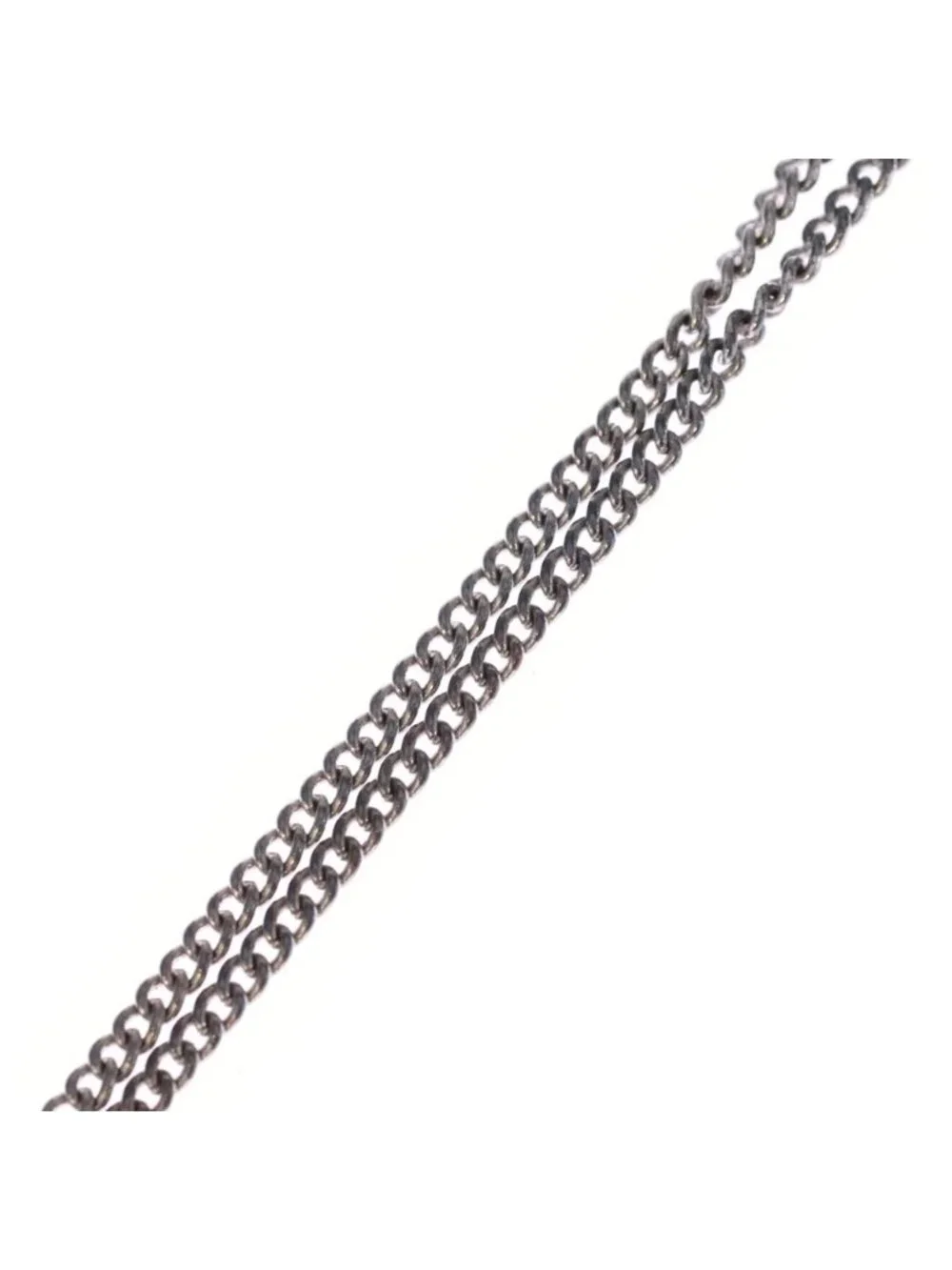 Chanel CC Logo Rhinestone Pendant Chain Silver